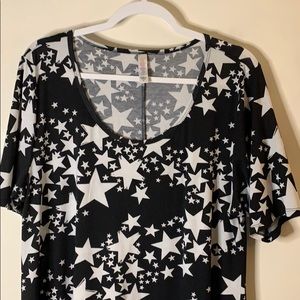 Black and white stars LuLaRoe Perfect T XL